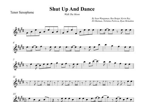 Shut Up And Dance Arr Wesley S Silva Sheet Music Walk The Moon Tenor Sax Solo