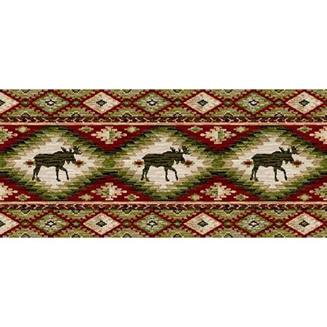 Moose Refuge Red Rug 3 X 4 Black Forest Decor