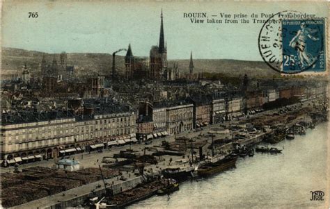 Rouen Vue Prise Du Pont Transbordeur Rouen Cartorum