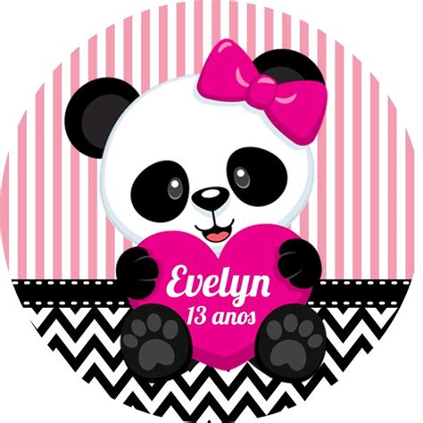 Adesivo Latinha Panda Rosa No Elo Hgo Personalizados B