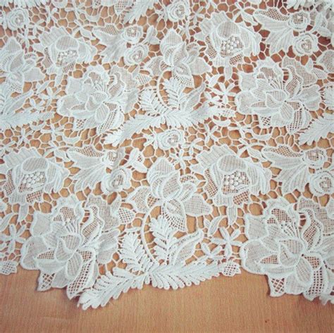 Stunning Heavy White Guipure Lace Fabric Floral Guipure Lace Etsy