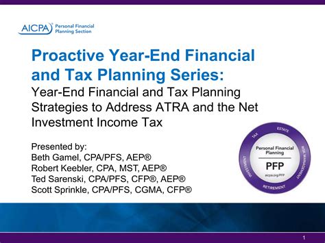 Proactive Year End Financial And Tax Planning Strategies Ppt