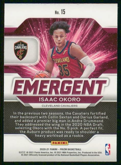 2020 21 Panini Prizm Emergent Isaac Okoro Rookie B Cavaliers 15 EBay