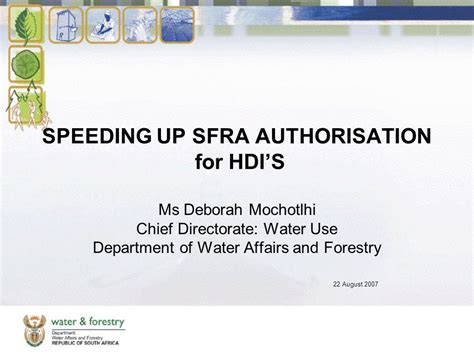 Speeding Up Sfra Authorisation For Hdis Ms Deborah Mochotlhi Chief