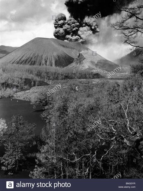 Mexico Michoacan Paricutin Smoke Erupting From A Volcano Stock Photo