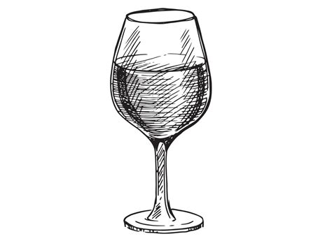 Wine Glasses Sketch Vector Illustration Hand Drawn Label Design