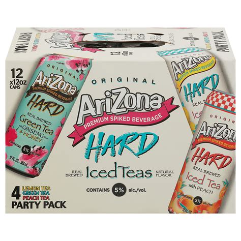 AriZona Spiked Beverage Premium Iced Teas Original Party Pack 12