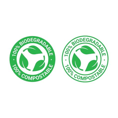 Premium Vector Biodegradable Plastic Free Recyclable Vector Icon 100