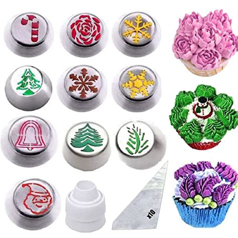 Cofe BY Icing Piping Tips Set Christmas Design For Cakes Cupcakes