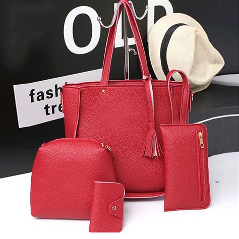 4 Unids Set De Bolsos De Mensajero Con Cremallera Para Mujer Bolso De