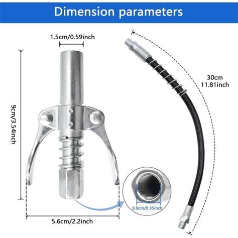 Pistolet Graisseur Pompe Graisse Coupleur Embout Npt Psi