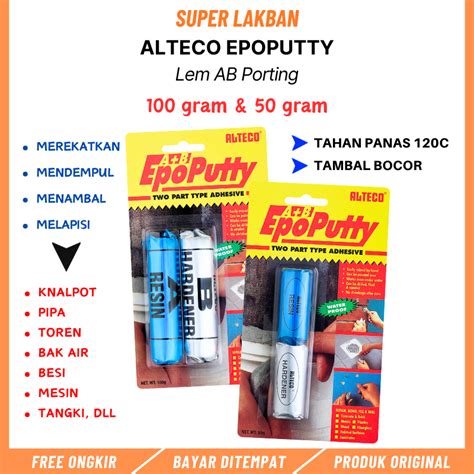 Jual Lem Porting Alteco Epo Putty Tambal Knalpot Radiator Mesin Bocor