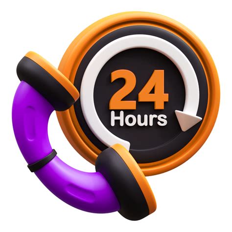 customer service 24 hours 3d icon 33857539 PNG