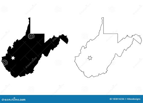 West Virginia Wv State Map Usa With Capital City Star At Charleston