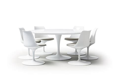 Premium Vector Dining Table With Chairs On White Background