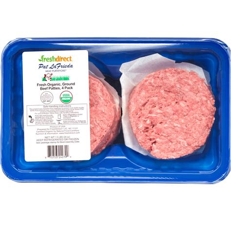 Order Freshdirect Organic Lean Ground Beef Patties Fresh Fast Delivery