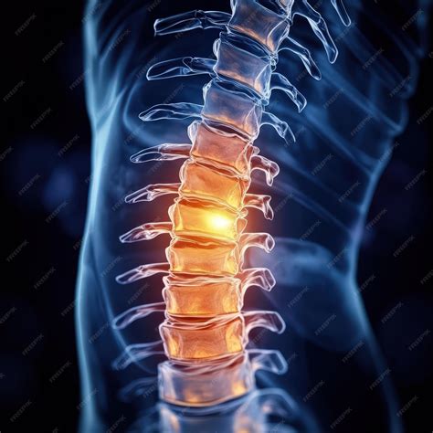 Detailed illustration of a spine showcasing vertebrae with a