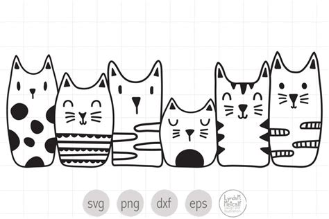 Cute Cats SVG Cut File for Cricut, Cats Clipart (904249)