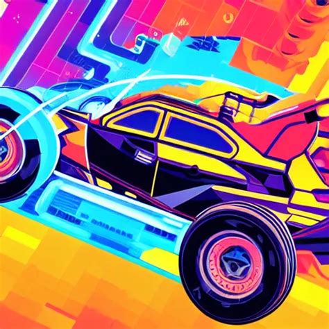 Rocket League By Tristan Eaton Geometric Glitch Stable Diffusion