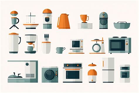 Premium Ai Image Set Of Electronic Household Devices And Appliances