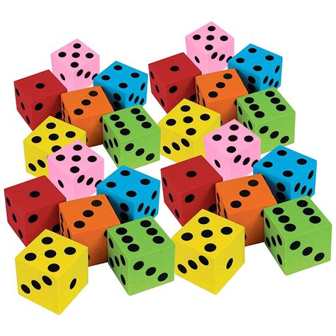 Kidsco Foam Dices Assorted Colors 24 Pack Traditional Style Learning