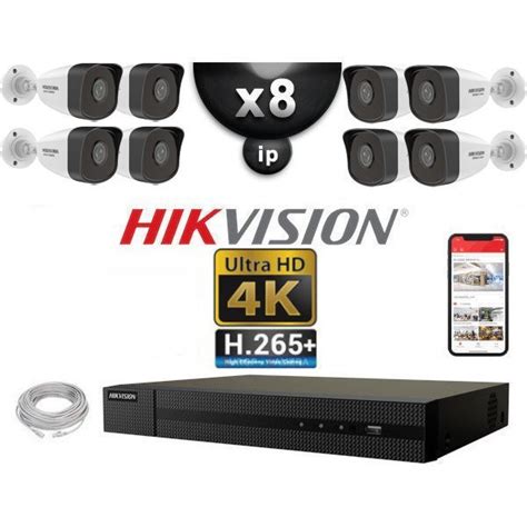 Kit Vid O Surveillance Pro Ip Hikvision X Cam Ras Poe Tubes Ir M