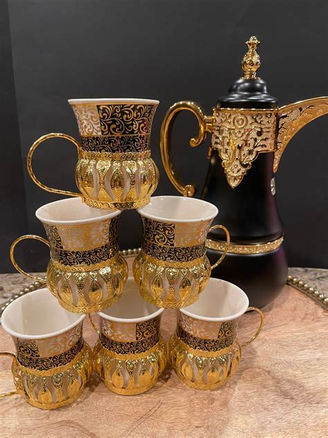 Elegant Gold & Black Tea Set of Six - Etsy