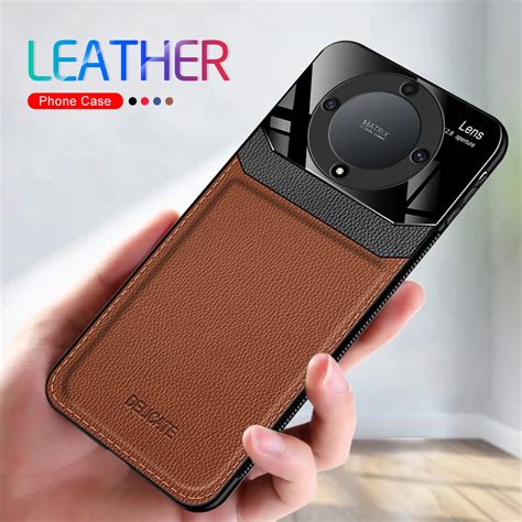 Honer X9b 5G Case Acrylic Leather Texture Back Cover For Honor X9b 5G