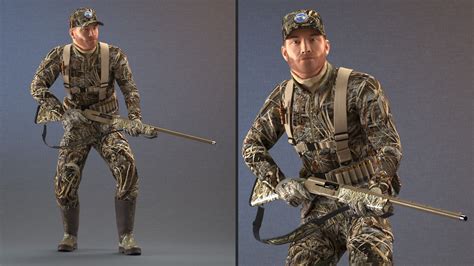 creeping hunter man  grass camo fur  model  max freed