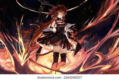 Aesthetic Illustration Anime Girl Sword Stock Illustration 2264240257 | Shutterstock