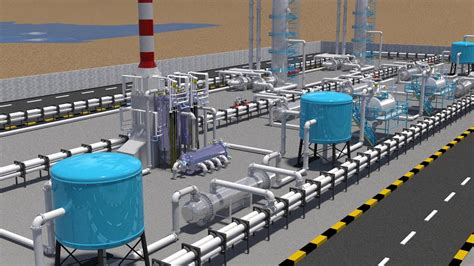 Chemical Engineering Plant Design For Styrene Production 3d Animation With Ethylbenzene