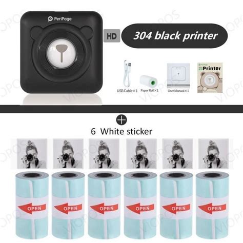 BL Ajouter 6 Sticker PeriPage Mini Imprimante De Poche Photo Bluetooth