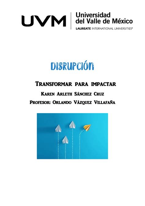 Disrupción etapa 3 Disrupción Transformar para impactar Karen Arleth