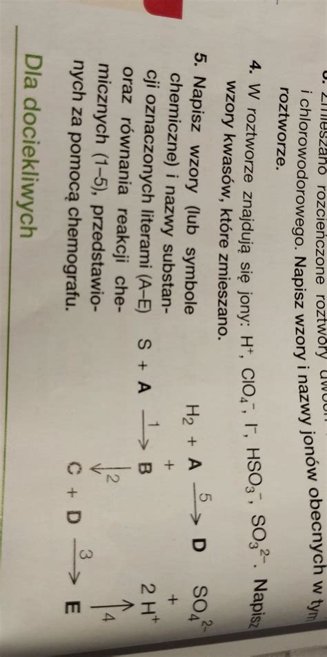 Napisz Wzory Lub Symbole Chemiczne I Nazwy Substancji Oznaczonych