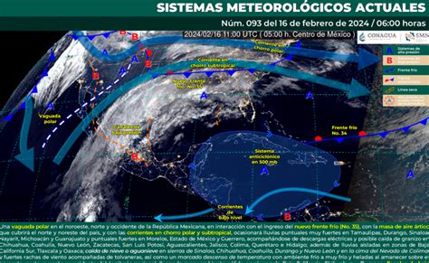 Frente frío 35 provocará fuertes lluvias y clima gélido en estos