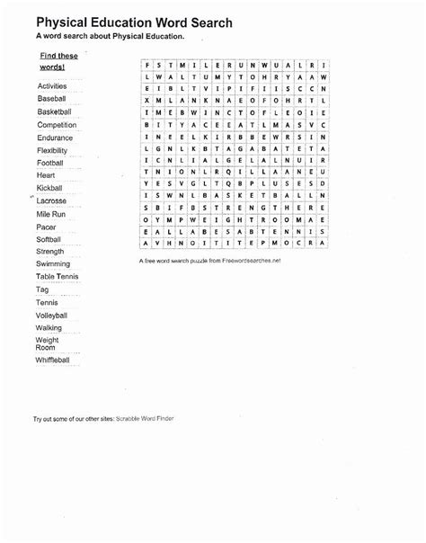 Pdf Physical Education Word Search Vikingspe Physical