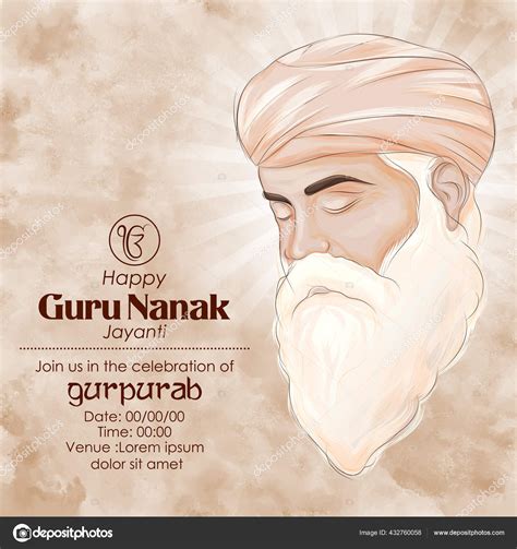 Happy Gurpurab Guru Nanak Jayanti Festival Of Sikh Celebration