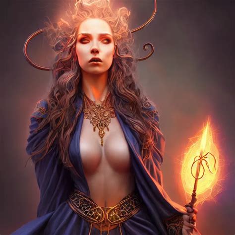 Beautiful Elemental Electric Witch With Ornate Robes Stable Diffusion