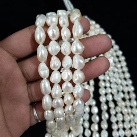 Natural Freshwater Pearl String Creamish White Uneven Shape Pearl