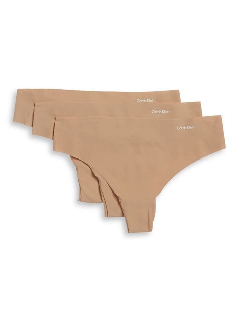 Calvin Klein Light Caramel 3 Pack Invisibles Thongs Us Small