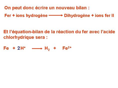 Chapitre V Reaction Entre Lacide Chlorhydrique Et Le