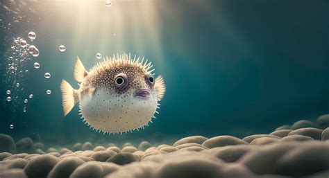 Premium Photo | Pufferfish in the ocean photography of a pufferfish in ...