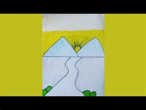 How To Draw Scenery Of Mountain Step By Step Very Easy Scenery