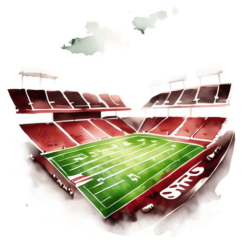 American Football Watercolor Stadium Graphic Creative Fabrica