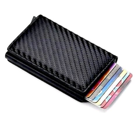 Rfid Blocking Leather Carbon Fiber Mens Wallet Purse Slim Id Credit Card Holder Eco Smart Food