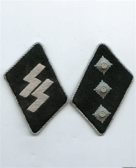 Waffen Ss Untersturmführer Collar Tabs Generalassaultmilitaria