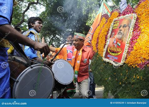 Bjp Party Workers Celebrating During The Election In India Editorial