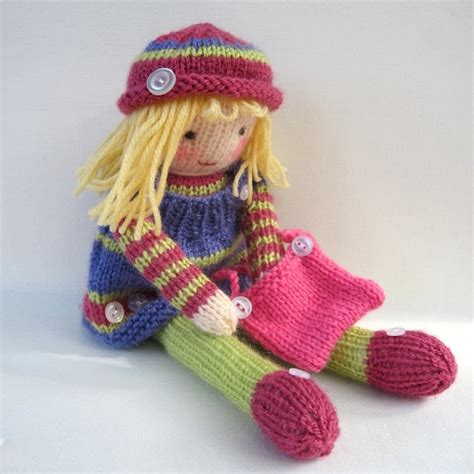 Betsy Button Toy Doll Knitting Pattern Pdf Instant Etsy