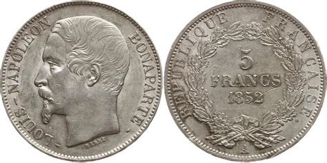 Frankreich Kaiserreich 5 Francs 1852 A Napoleon III 1852 1870