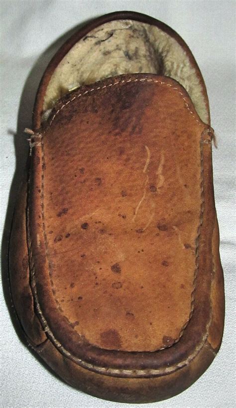 Ugg Ascot Brown Suede Moccasin Sheepskin Fur Loafer S Gem